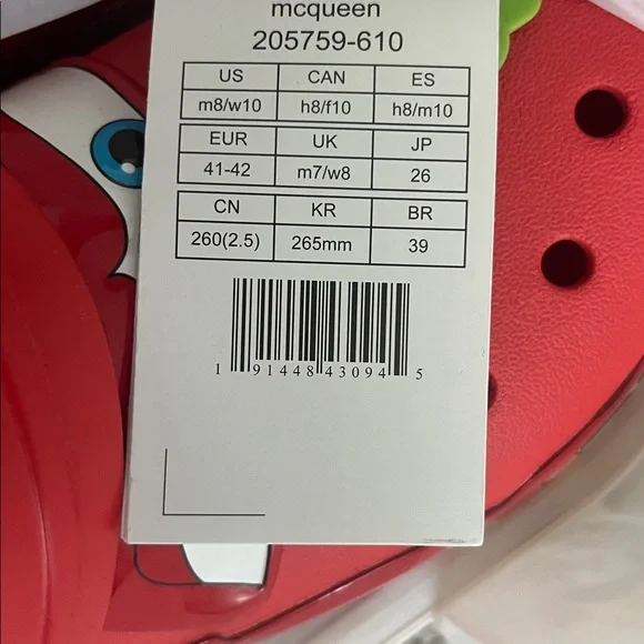 Cars Lightning McQueen Crocs Adult - Picture 8 of 8